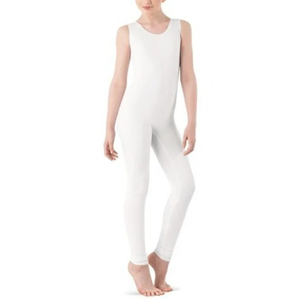 Balera  Tan Ankle-Length Tank Unitard Crewneck Jumpsuit Spandex